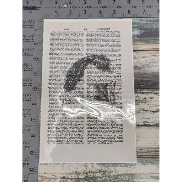 Dictionary Art Prints Set of 2 • Quill & Typewriter • Vintage Bookish Wall Decor - Picture 6 of 10